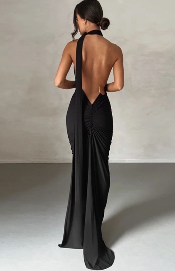 Robe Longue Évasée Dos Nu