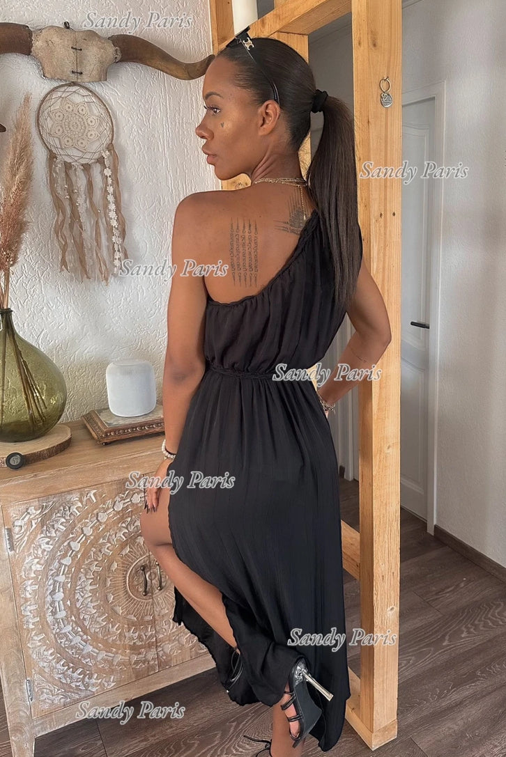 Robe longue asymétrique