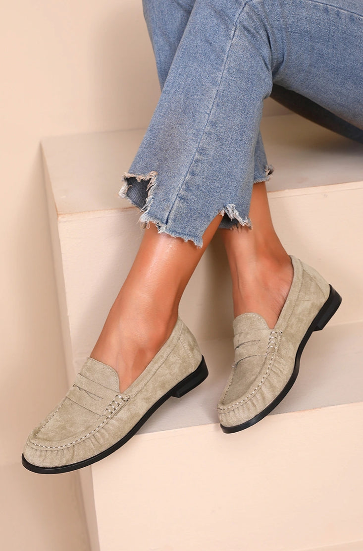 Mocassins en simili suede