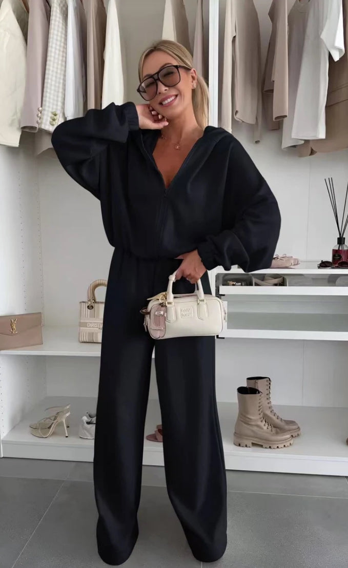 Ensemble avec gilet à capuche zippé et pantalon