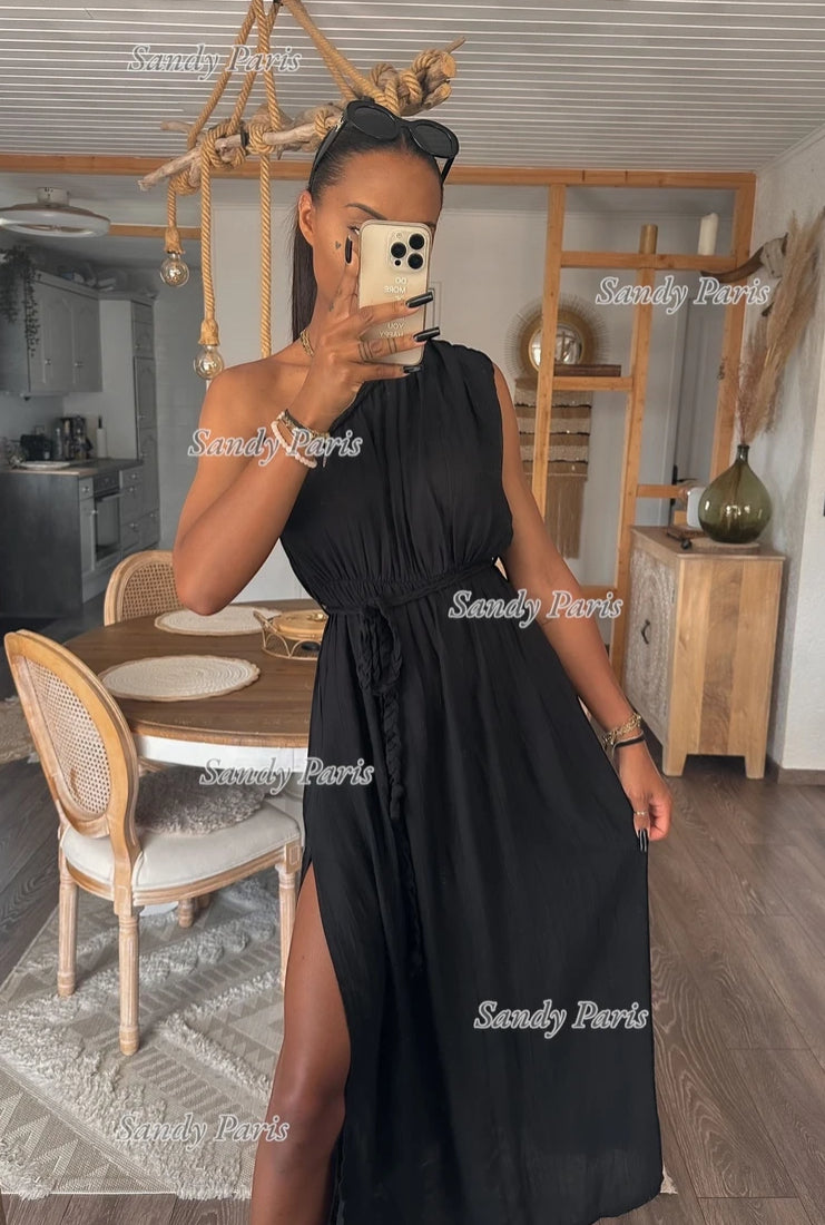 Robe longue asymétrique