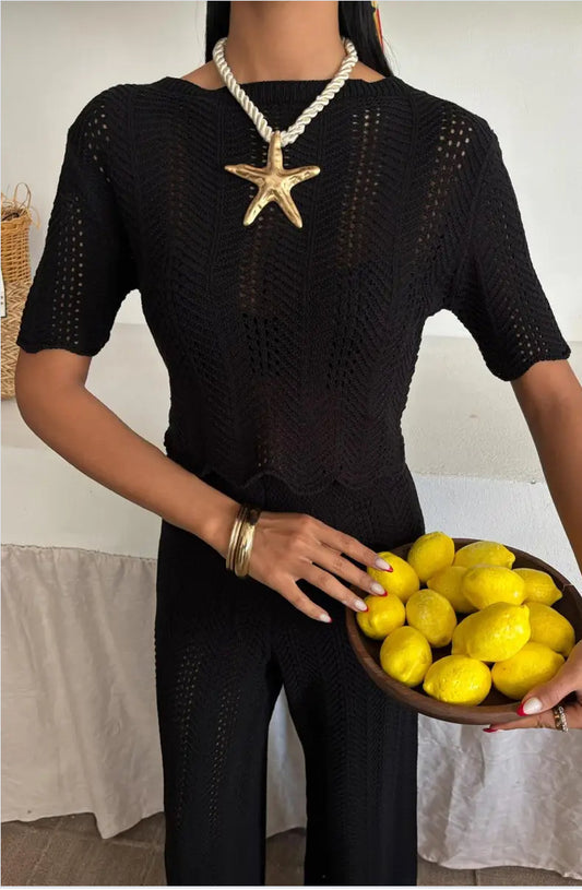 Ensemble en maille Noir