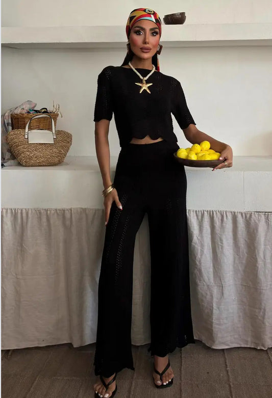Ensemble en maille Noir
