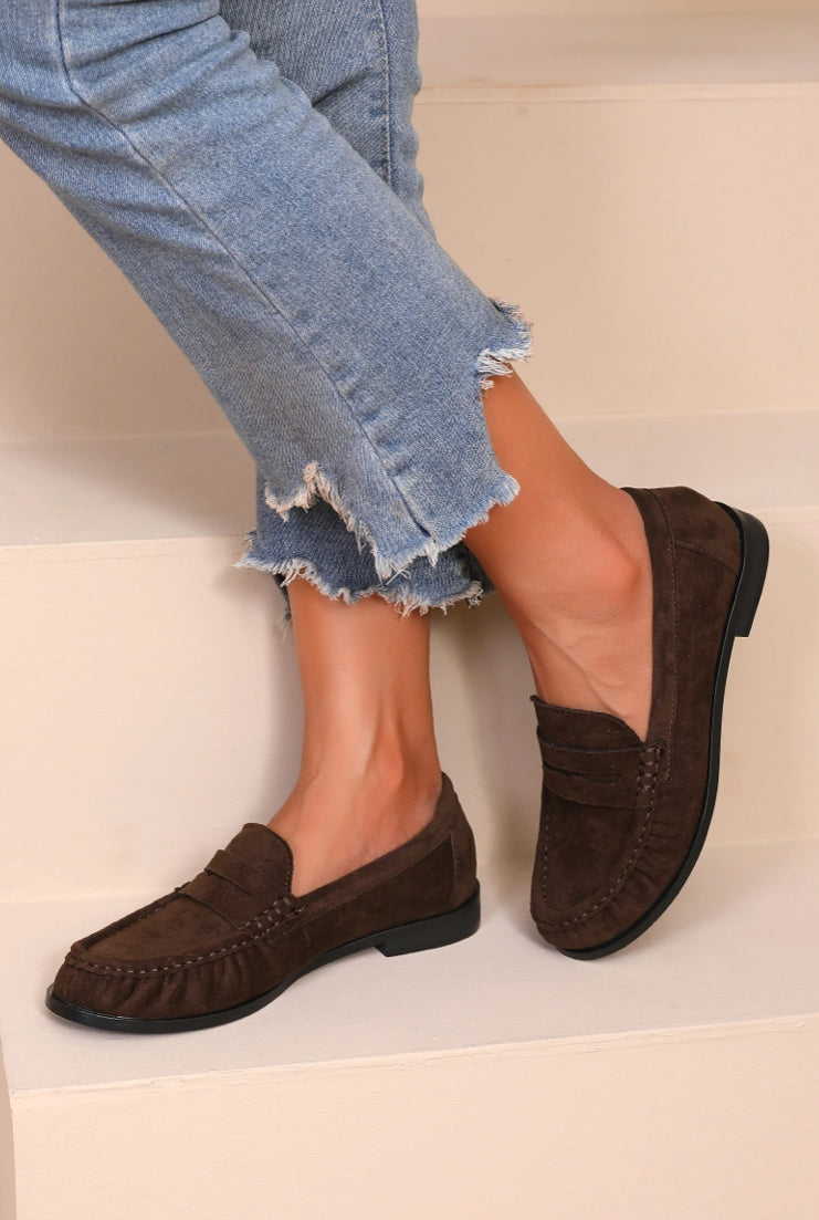 Mocassins en simili suede