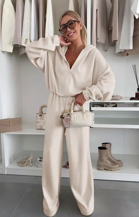 Ensemble avec gilet à capuche zippé et pantalon