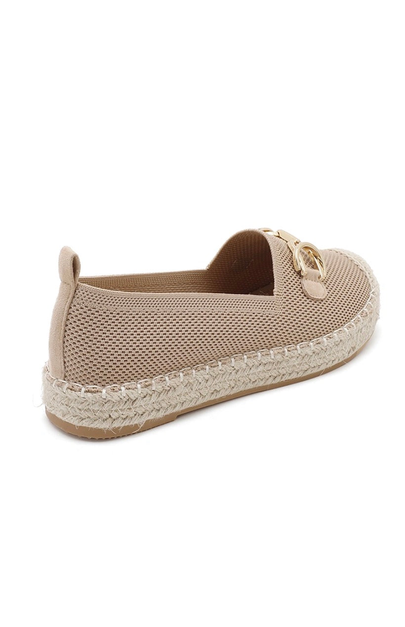Espadrille bohème en maille et boucle