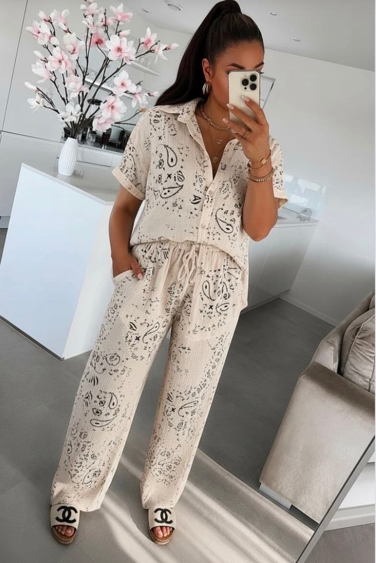 Ensemble gaze de coton imprimé bandana