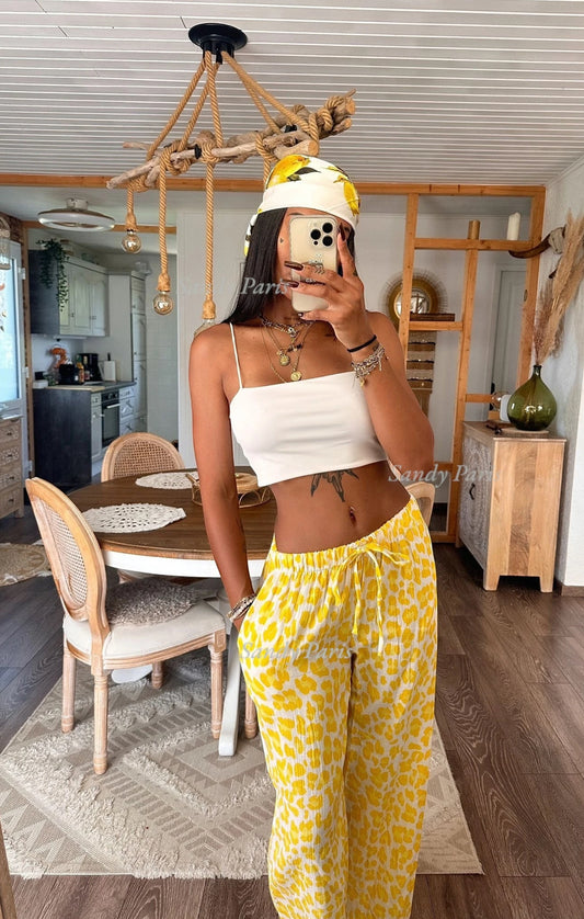 Pantalon ample en gaze de coton