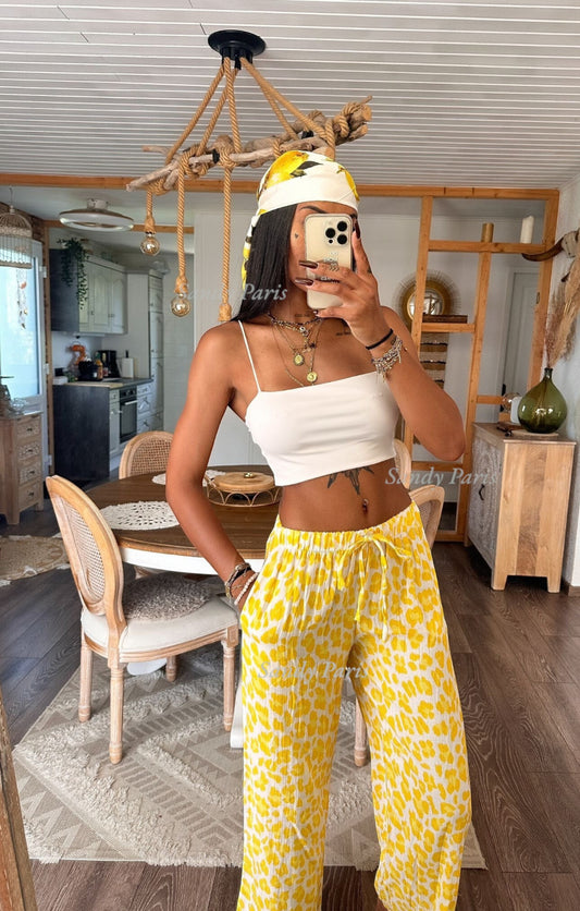 Pantalon ample en gaze de coton