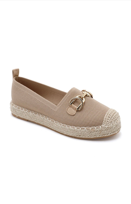 Espadrille bohème en maille et boucle